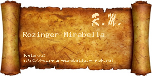 Rozinger Mirabella névjegykártya